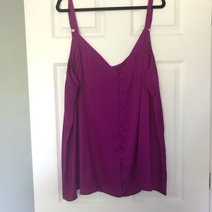 Purple button down swing cami